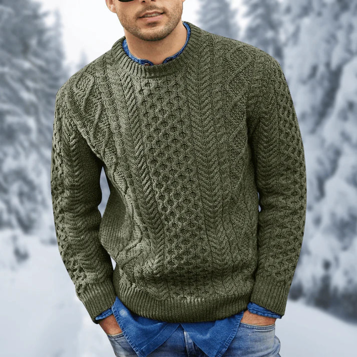 Othar Jersey de Punto Trenzado para Hombre – Suéter Elegante Cálido Invierno