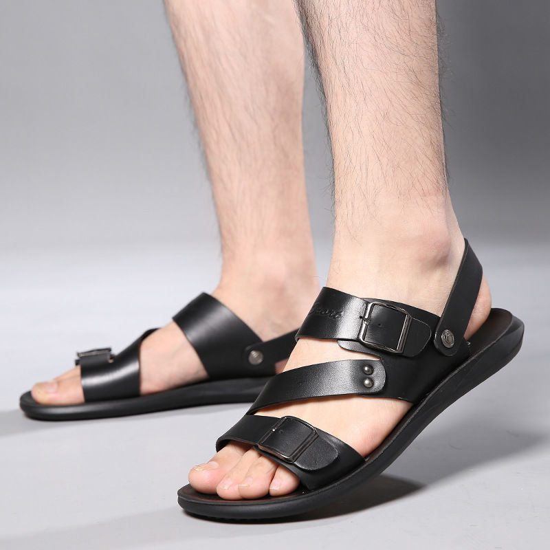 Antonio Sandales en cuir pour homme – Sandales élégantes réglables été