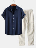 Richard Ensemble d'été pour homme – Ensemble élégant chemise et pantalon en lin