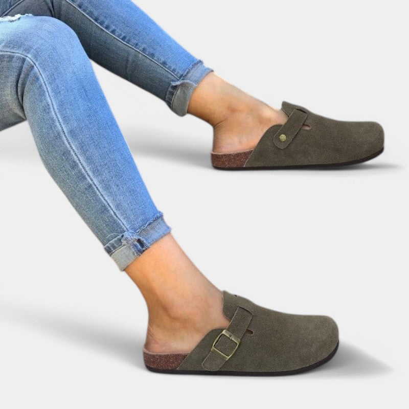 Marlowe Zuecos Mujer – Hebilla Ajustable, Diseño Slip-On y Comodidad Diaria