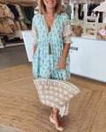 Robe Femme Tallulah – Robe Imprimée à Col V avec Manches Mi-Longues et Coupe Confortable