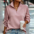 Leyna Maglione a Coste da Donna – Maglione con Cerniera Chic