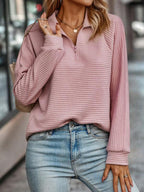 Leyna Maglione a Coste da Donna – Maglione con Cerniera Chic