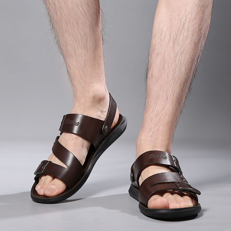 Antonio Sandales en cuir pour homme – Sandales élégantes réglables été