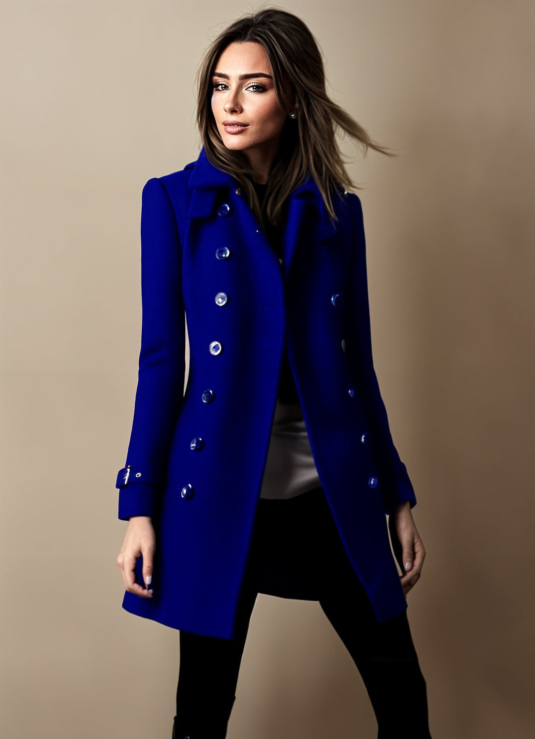Divine Abrigo Elegante para Mujer – Abrigo Largo Chic Sofisticado Moderno