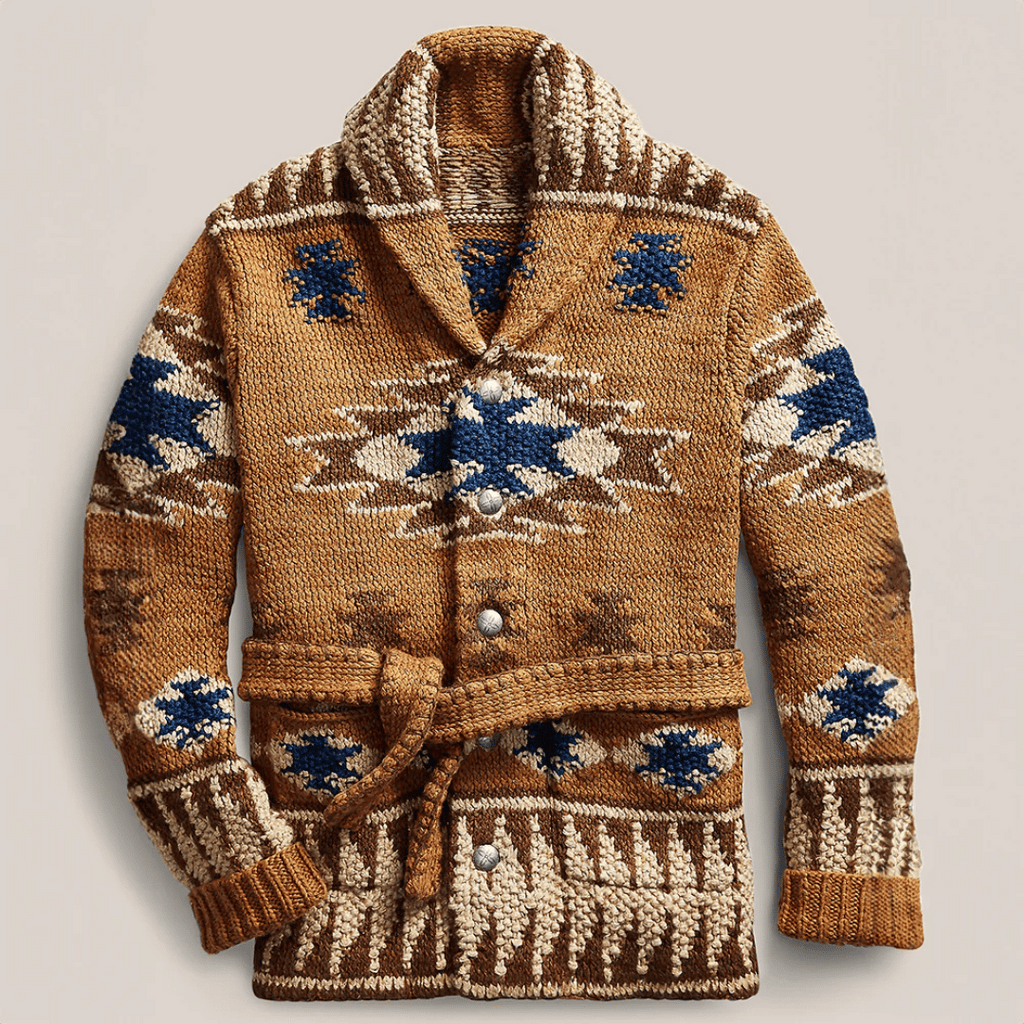 Arman cardigan jacquard pour homme – veste en maille western élégante