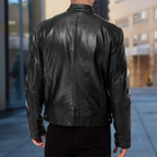 David Veste en cuir pour homme – Blouson élégant en cuir premium décontracté