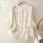 Emily Blouse fleurie pour femme – Blouse élégante romantique décontractée chic