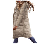 Evie Abrigo Largo Acolchado para Mujer – Chaqueta Invierno Elegante con Capucha