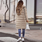 Evie Abrigo Largo Acolchado para Mujer – Chaqueta Invierno Elegante con Capucha