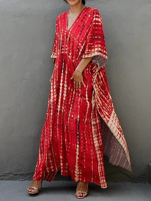 Janne Vestido Caftán Maxi para Mujer – Vestido Boho Elegante Playa Verano