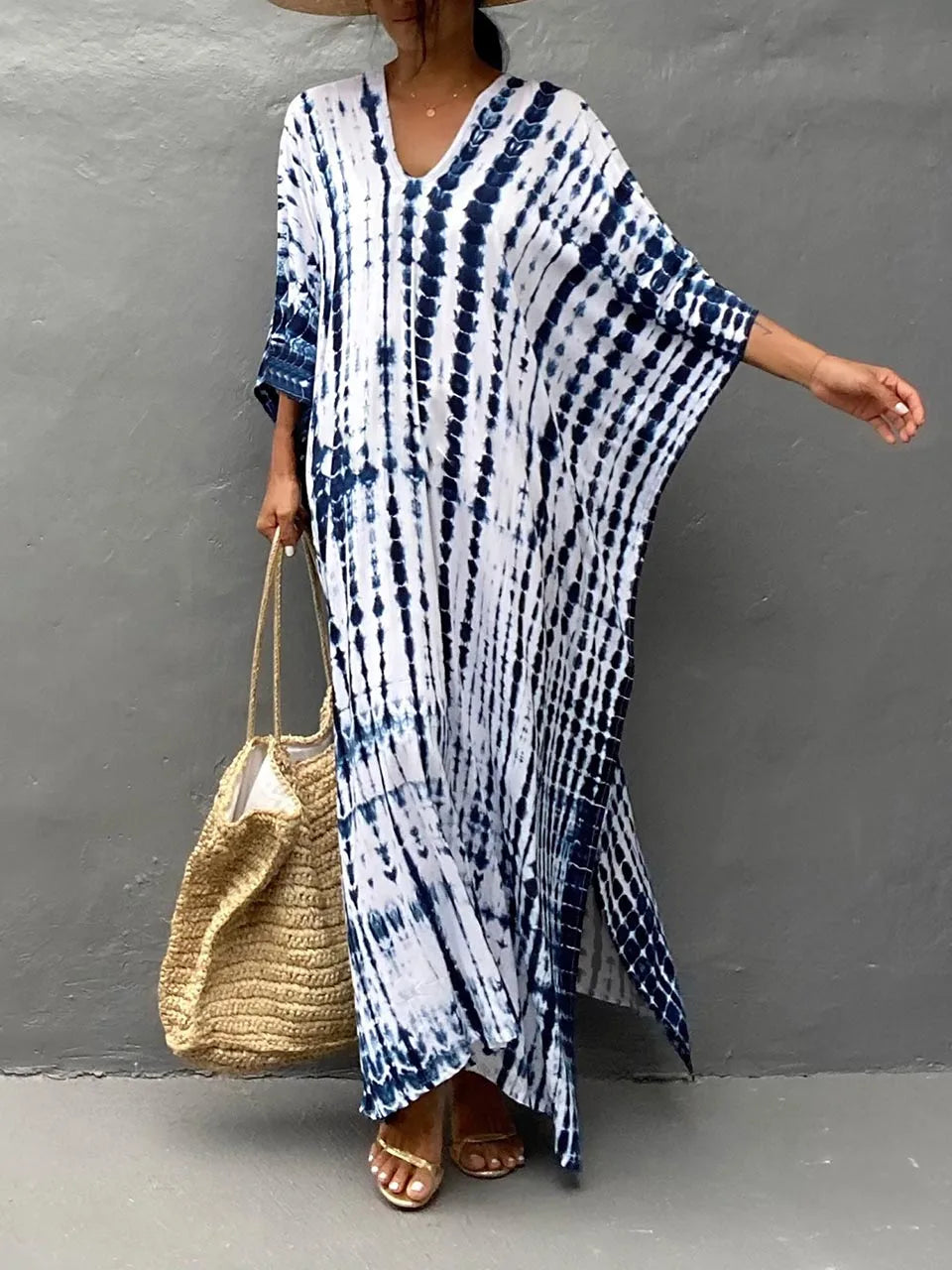 Janne Vestido Caftán Maxi para Mujer – Vestido Boho Elegante Playa Verano