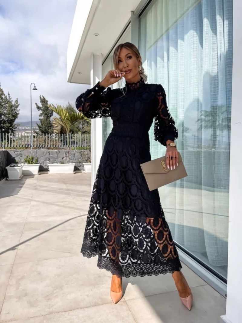 Vestido Largo de Encaje para Mujer