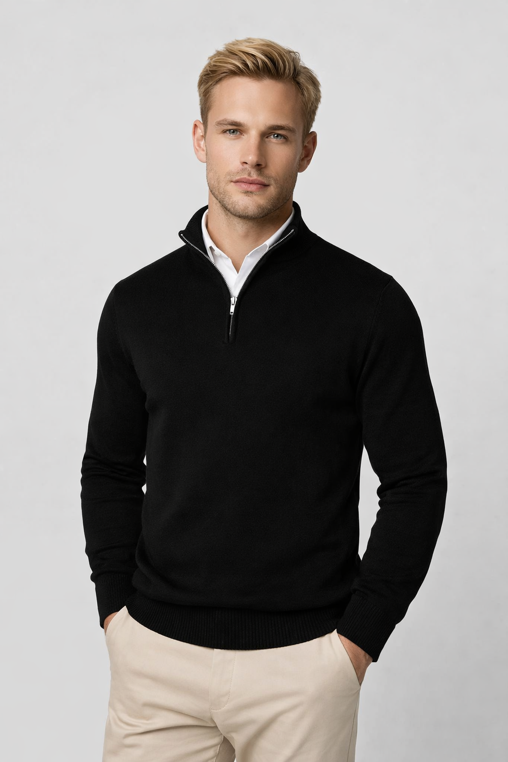 Killian Maglione Half-Zip da Uomo – Maglione Elegante a Maglia con Cerniera