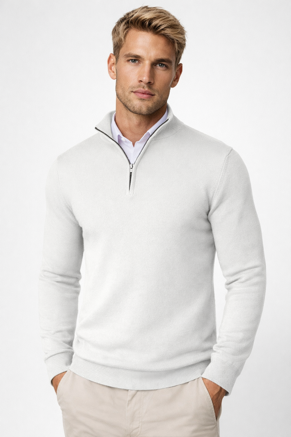 Killian Jersey Half-Zip para Hombre – Suéter de Punto Elegante con Cremallera