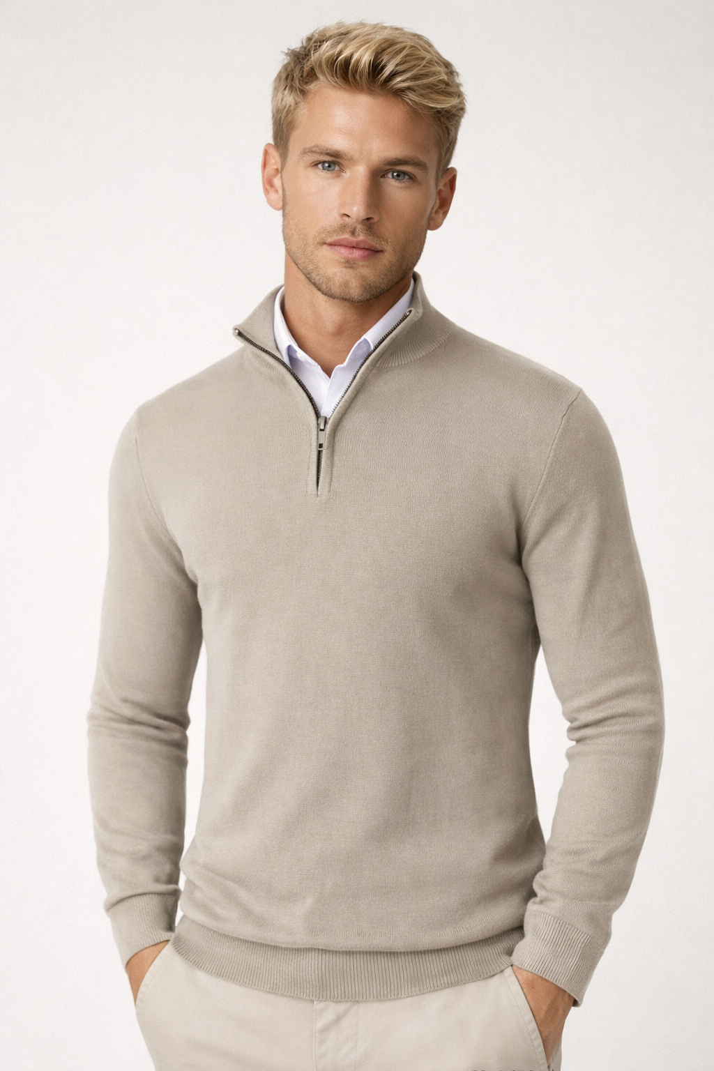 Killian Maglione Half-Zip da Uomo – Maglione Elegante a Maglia con Cerniera