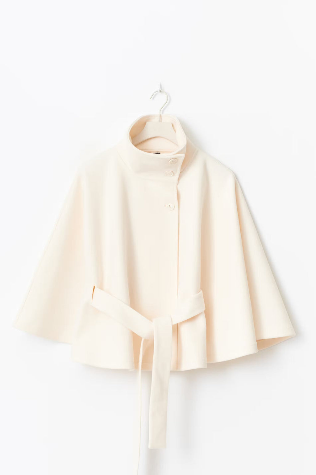 Ivanna Manteau en laine pour femme – Manteau long élégant avec ceinture et col montant