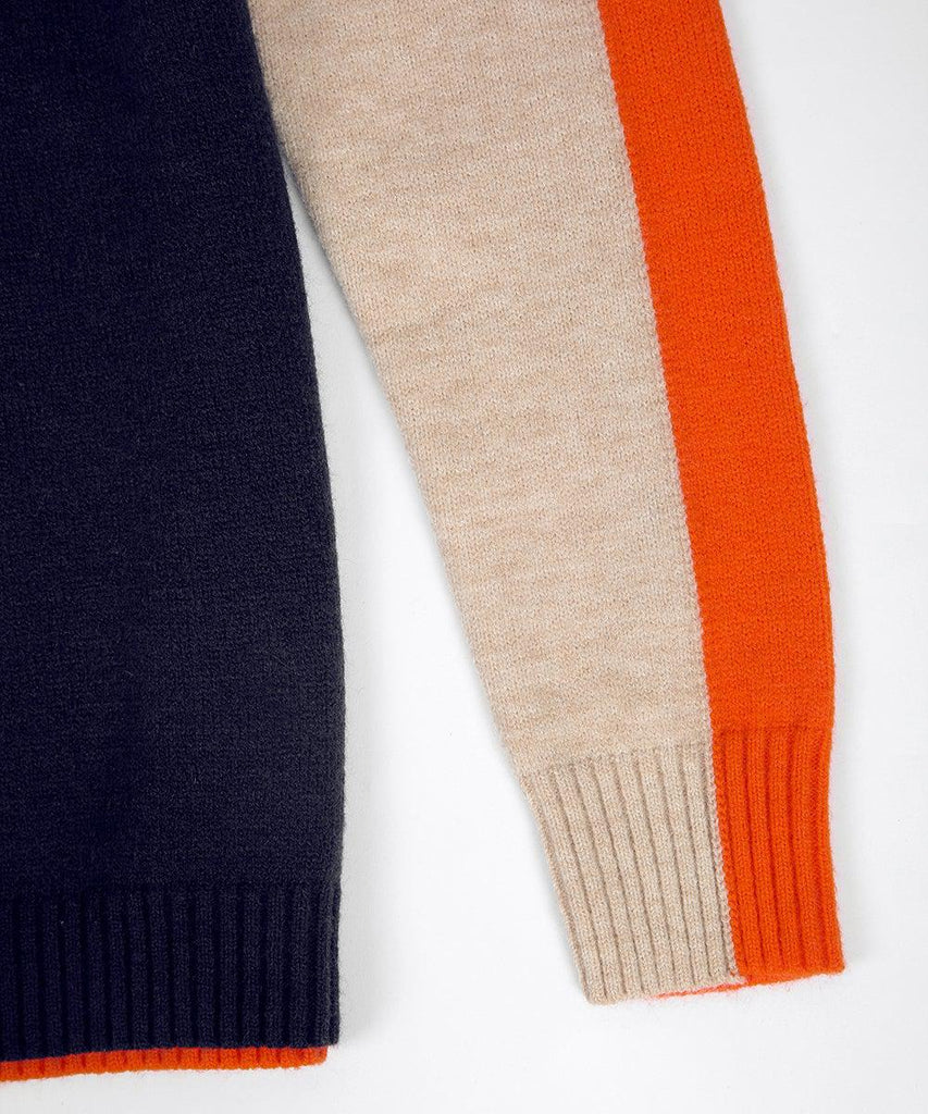 Véronique Jersey para Mujer – Suéter Color Block Elegante de Algodón Chic