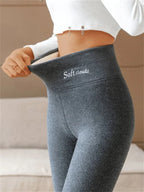 SoftCloud Leggings thermiques pour femme – Legging polaire gainant hiver