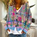 Elisa Cárdigan Bohemio para Mujer – Chaqueta de Punto Floral Multicolor Chic