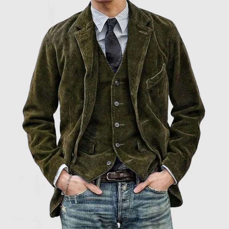 James Blazer de Pana para Hombre – Americana Elegante con Chaleco Clásico