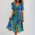Aimee Vestido Midi Floral para Mujer – Vestido Elegante Verano Chic Moderno