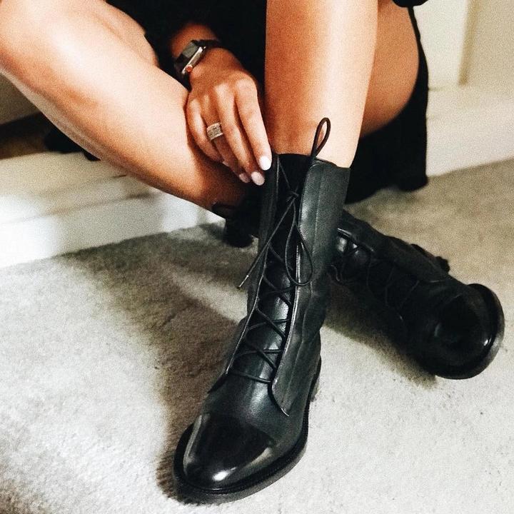 Zuriel Bottines en cuir pour femme – Bottines élégantes à talon confortable chic