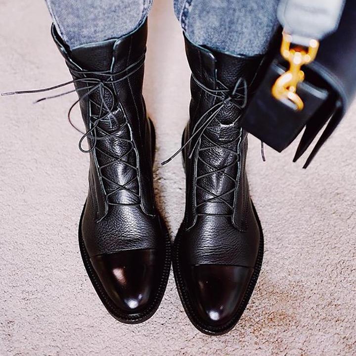 Zuriel Bottines en cuir pour femme – Bottines élégantes à talon confortable chic