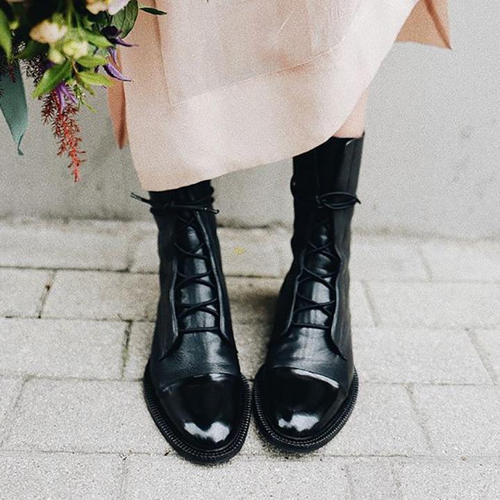 Zuriel Bottines en cuir pour femme – Bottines élégantes à talon confortable chic
