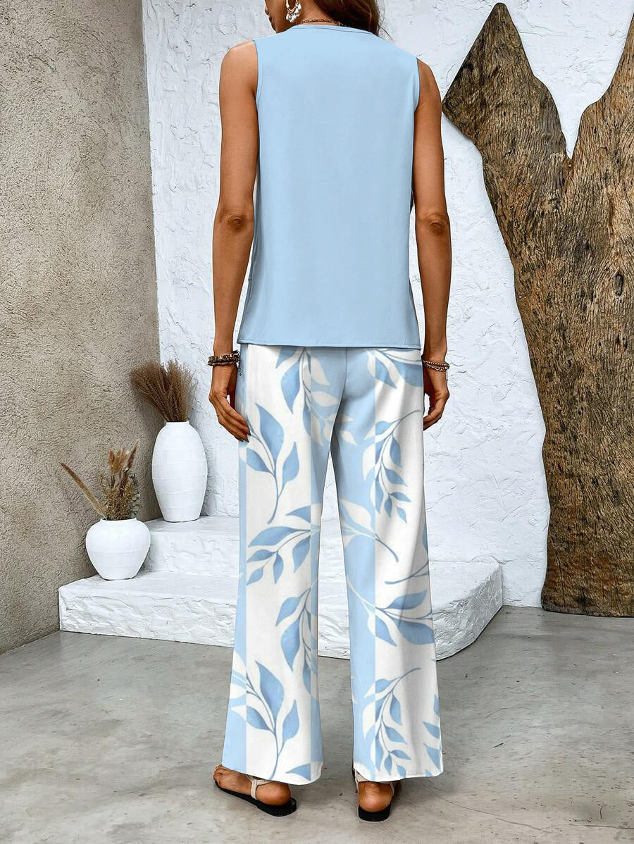 Ghislaine Conjunto Floral para Mujer – Set Elegante Cómodo de Dos Piezas Chic