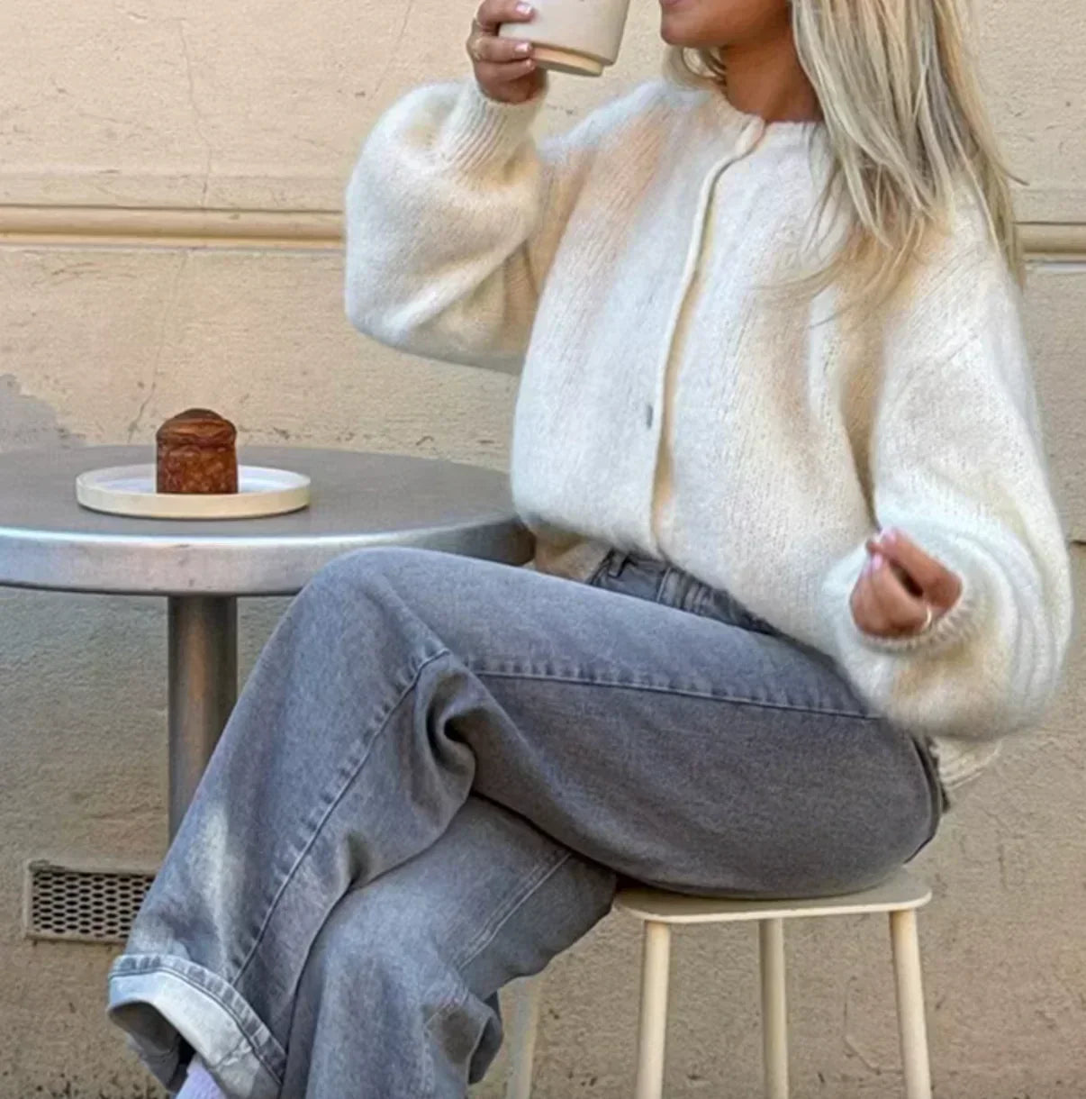 Addilyn Cárdigan para Mujer – Jersey Punto Elegante Casual Chic Invierno