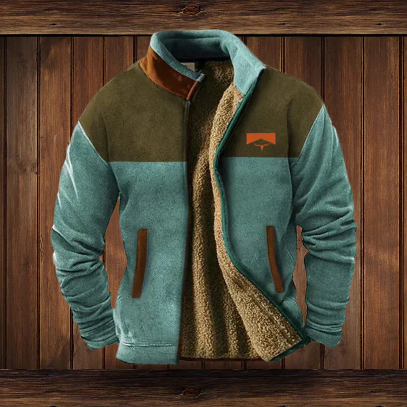 Ethan Chaqueta Hombre Estilo Western – Forro Polar Cálido y Diseño Étnico Moderno