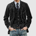 James Blazer en velours côtelé pour homme – Veste élégante avec gilet classique