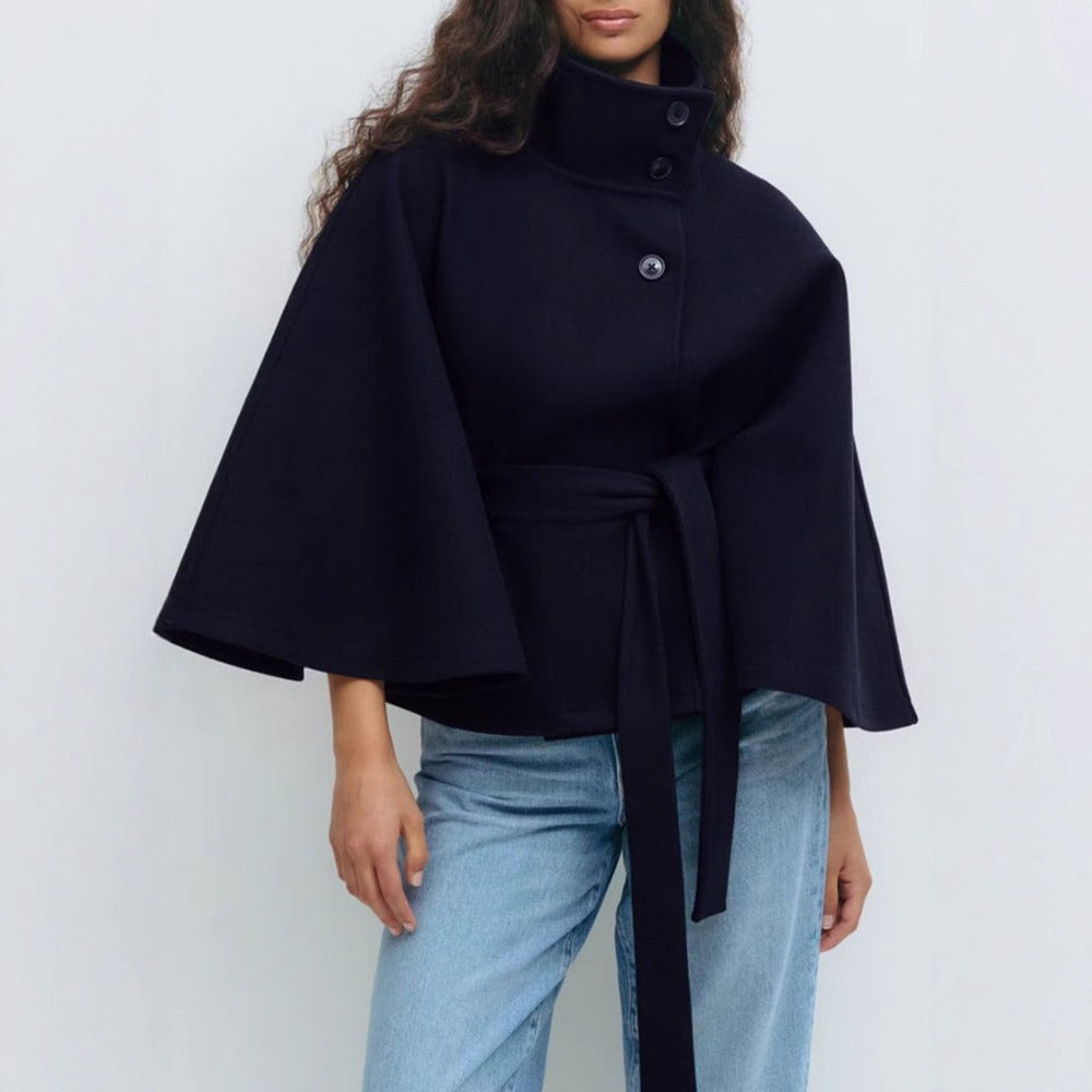 Charlotte Abrigo Capa para Mujer – Abrigo Elegante de Invierno con Cinturón