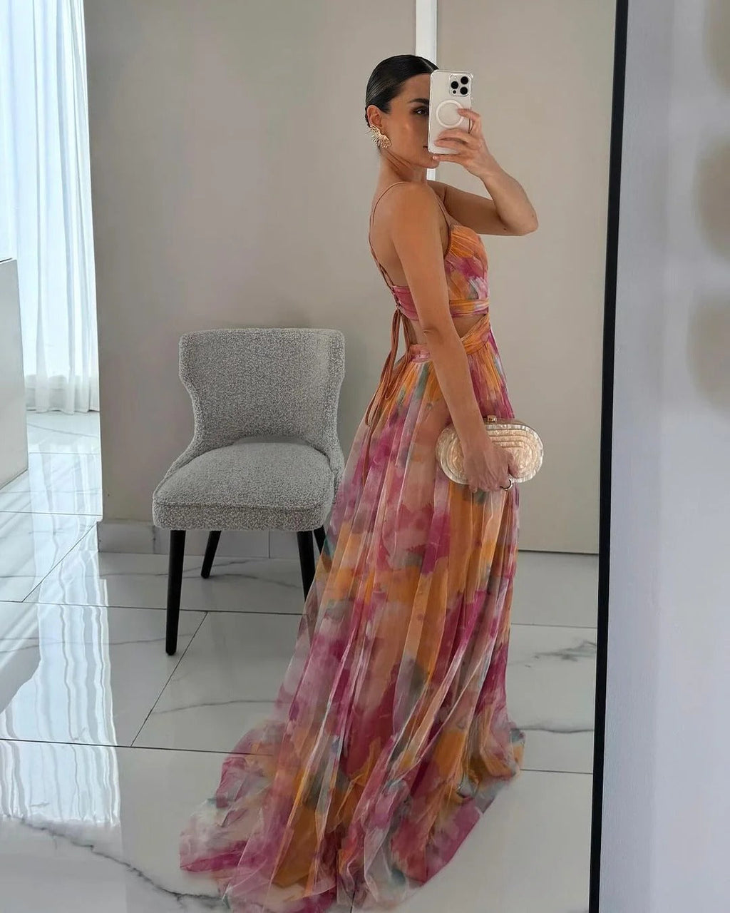 Bella Robe longue fleurie pour femme – Robe d'été élégante et fluide chic