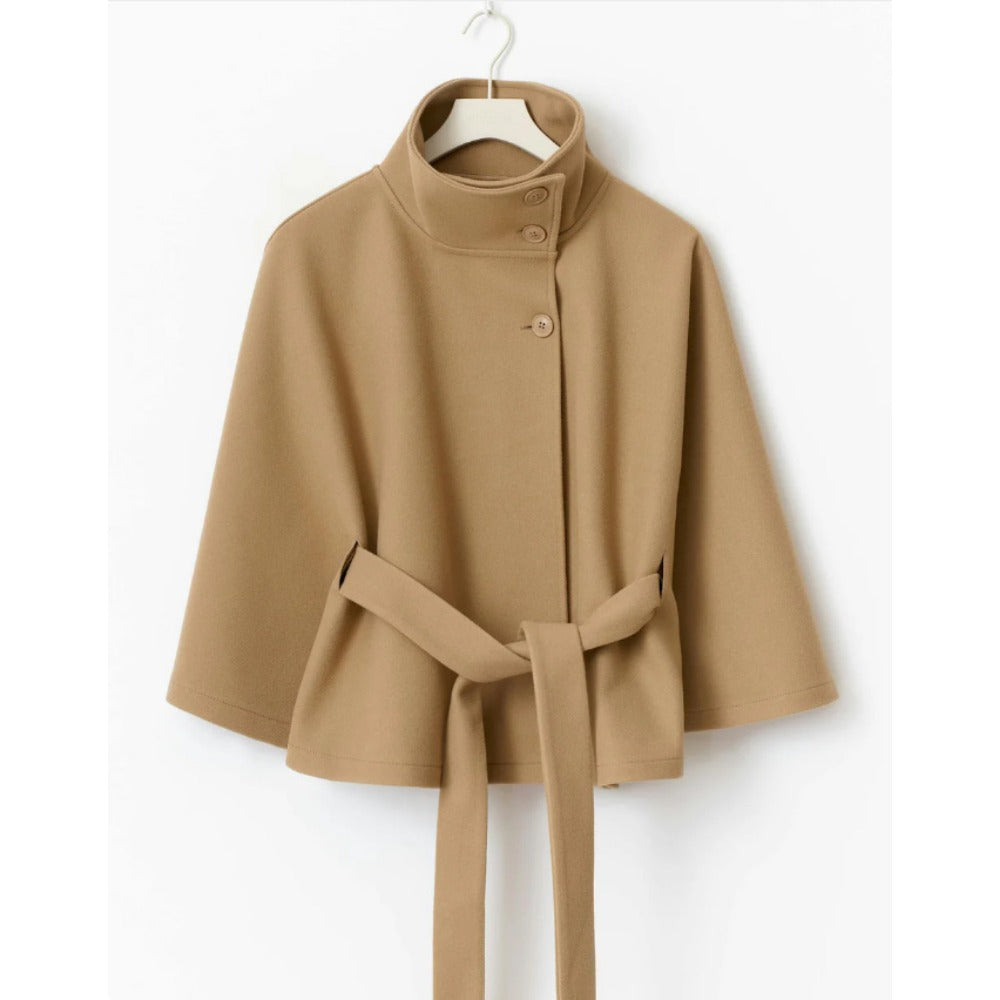 Charlotte Cappotto Mantella da Donna – Cappotto Elegante Invernale con Cintura