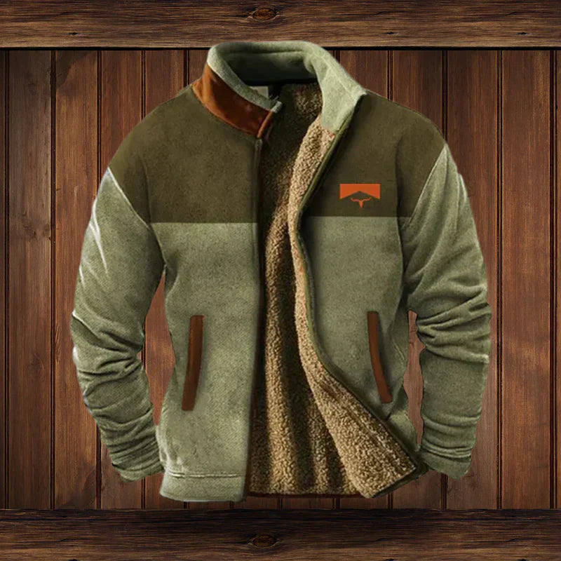 Ethan Chaqueta Hombre Estilo Western – Forro Polar Cálido y Diseño Étnico Moderno