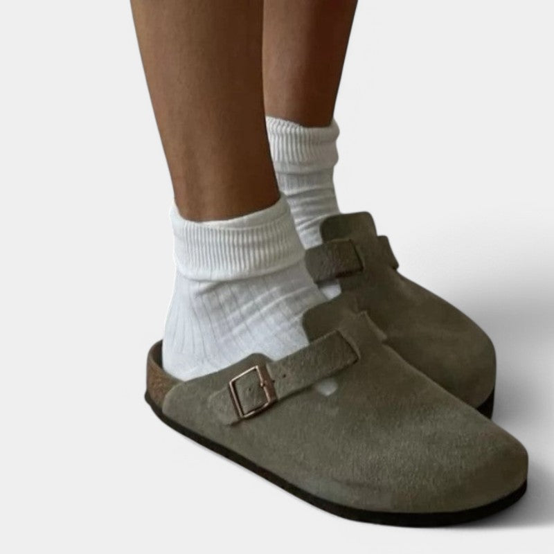 Marlowe Zuecos Mujer – Hebilla Ajustable, Diseño Slip-On y Comodidad Diaria
