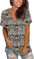 Harper Maglietta Donna a Righe – Scollo a V, Manica Corta e Tessuto Morbido