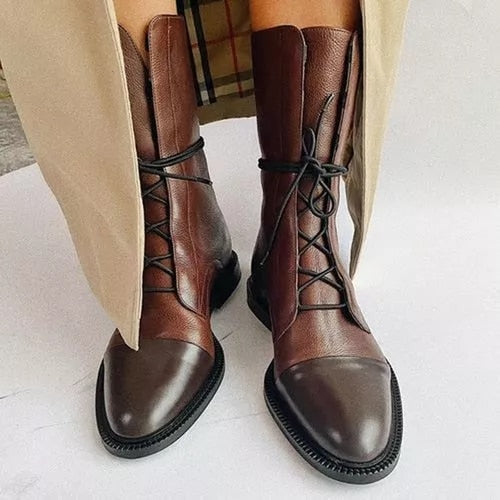 Zuriel Botas de Cuero para Mujer – Botines Elegantes con Tacón Cómodo Chic