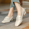Lucienne Chaussures Mary Jane pour Femme – Mocassins en Cuir avec Talon Chunky Élégant