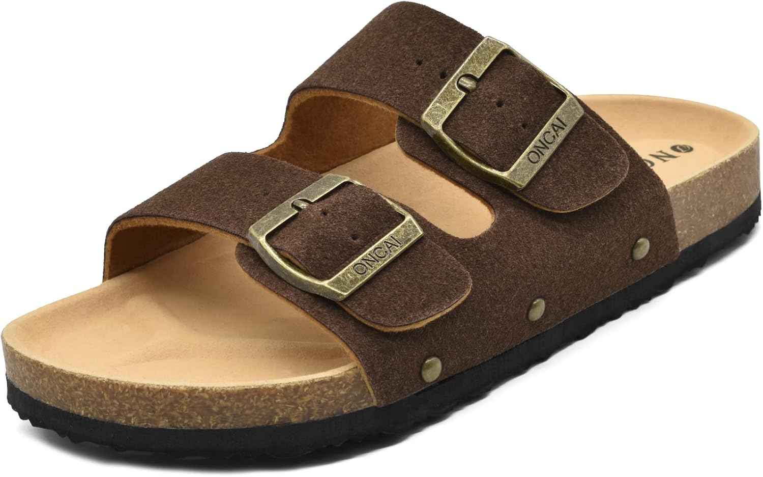 Mules Willow en liège pour femme – Daim doux, boucle ajustable et bout ouvert