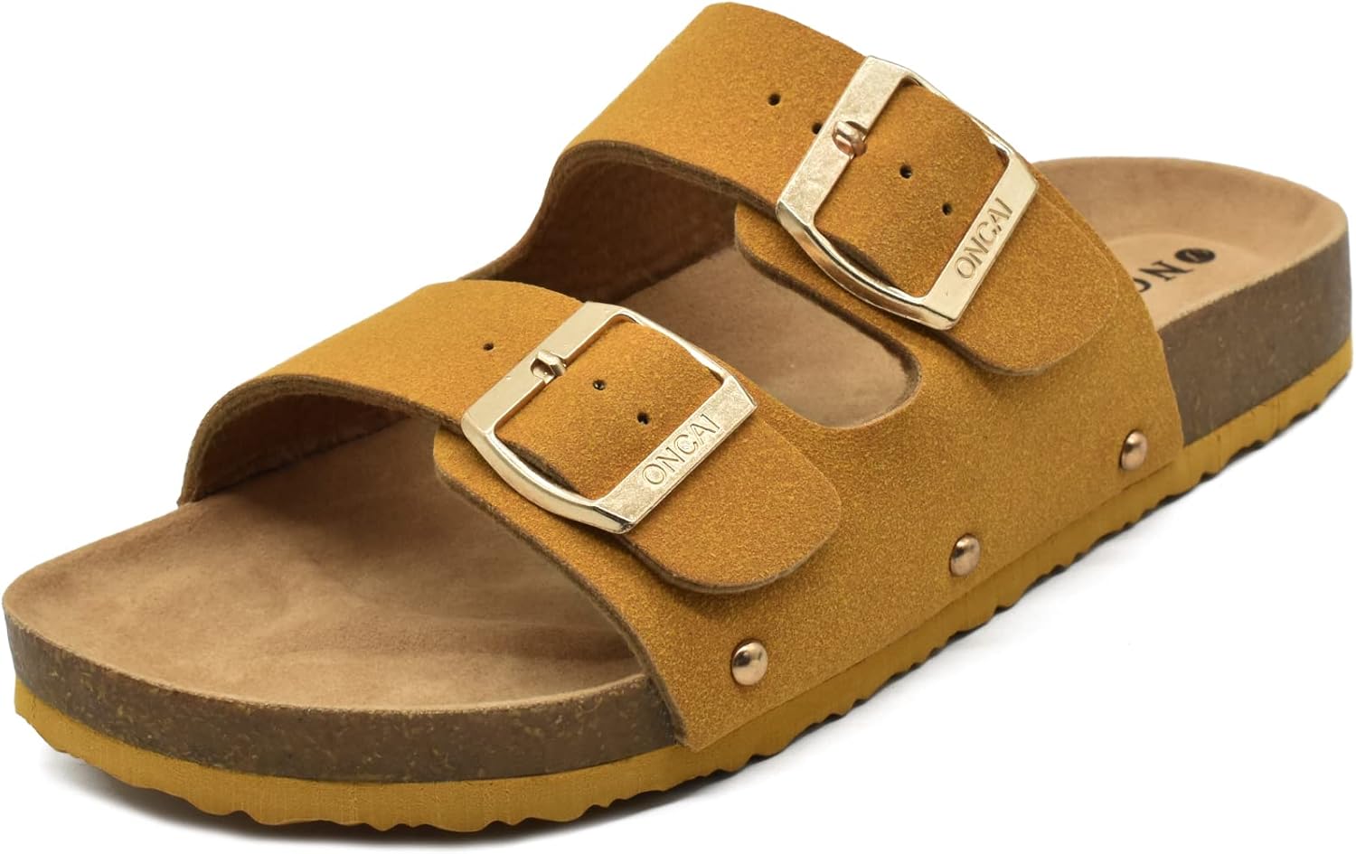 Mules Willow en liège pour femme – Daim doux, boucle ajustable et bout ouvert
