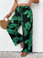 Maya Pantalón Floral Mujer – Corte Recto, Cintura Alta y Tejido Ligero