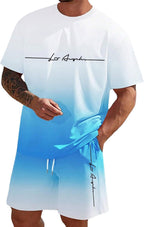 Derek Conjunto Lounge Uomo – Maglietta a Maniche Corte, Pantaloncini con Coulisse e Tasche