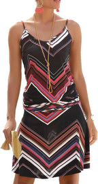 Adeline Vestido Playa Mujer – Estampado Floral y Ondas, Sin Mangas, Corte Túnica