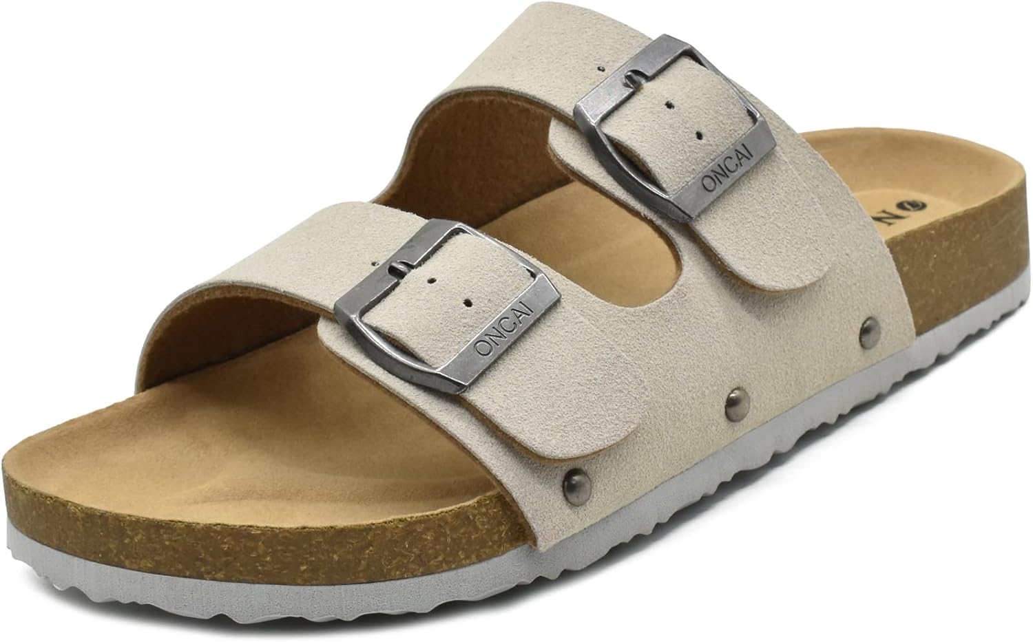 Mules Willow en liège pour femme – Daim doux, boucle ajustable et bout ouvert