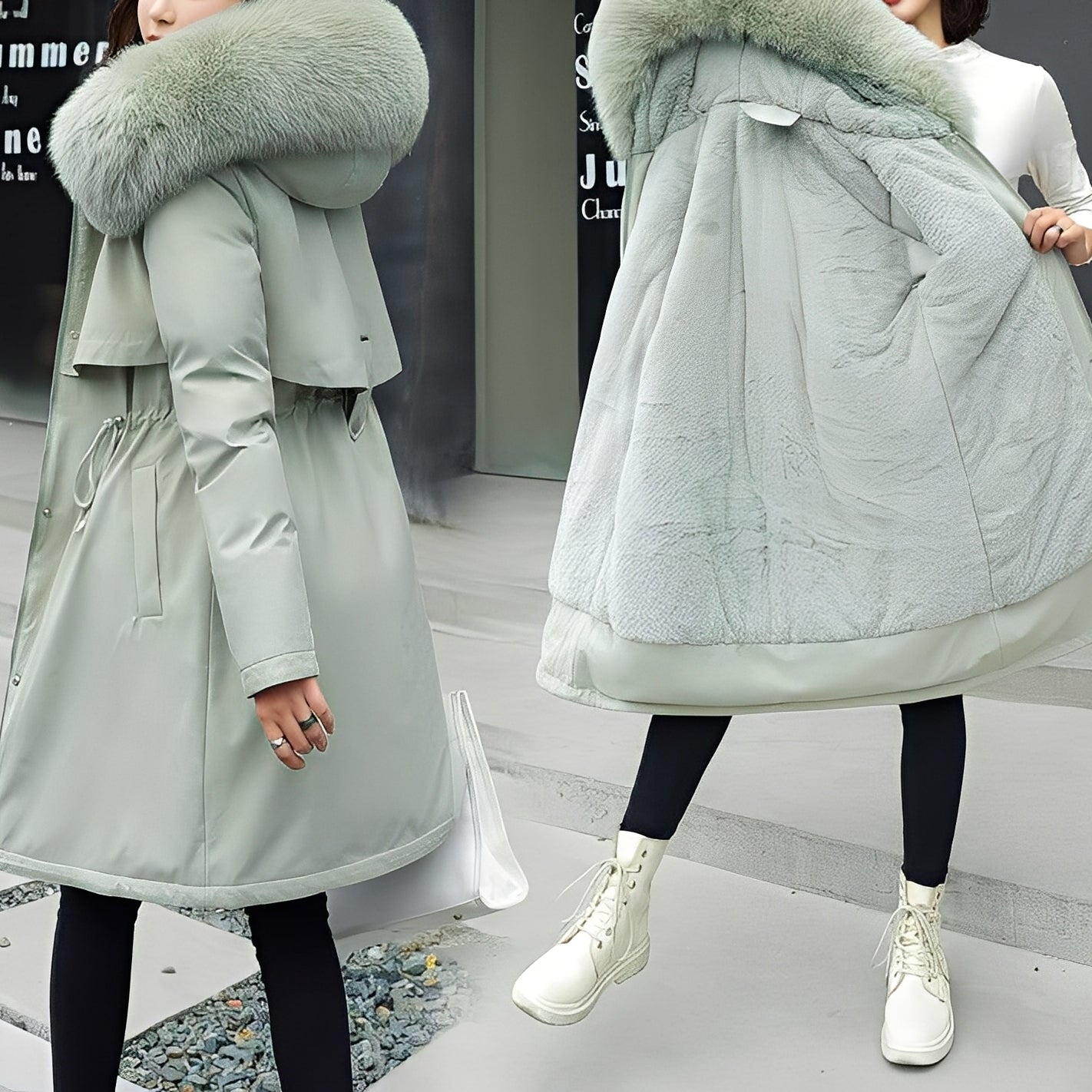 Evette Manteau d’hiver pour femme – Veste matelassée à capuche chic