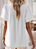 Grace Blusa Boho Mujer – Encaje, Manga Corta y Tejido Ligero Transpirable
