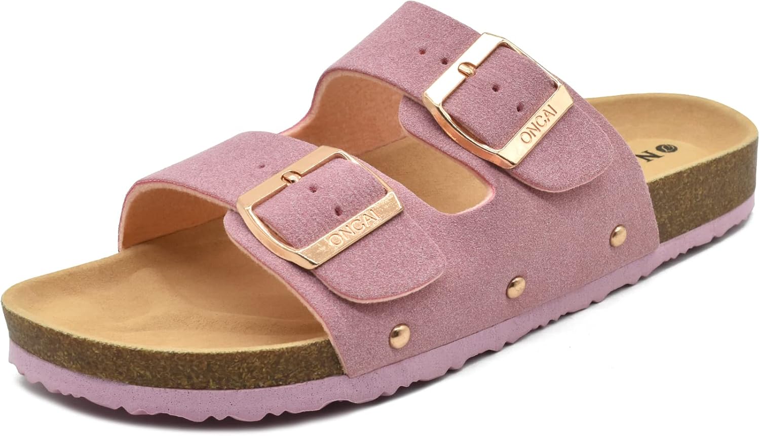 Mules Willow en liège pour femme – Daim doux, boucle ajustable et bout ouvert